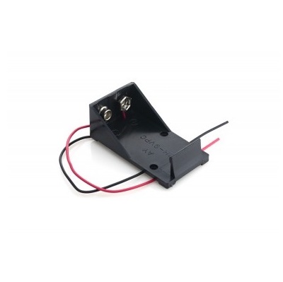9V Battery Holder Case Box with Leads – Black