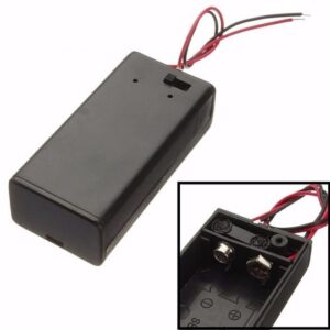 9V Battery Holder Case Box with Leads & Switch SBH-9V – Black
