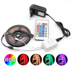 RGB Led Strip Light 3 COLOUR Flexible Lighting Ribbon Tape Strip Home Decoration 5 meter 300Leds waterproof
